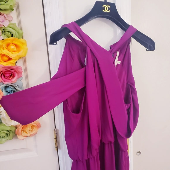 NWT $150 RACHEL ROY Dress Purple Mini 2 XS Cold Shoulder‎ - Picture 5 of 14